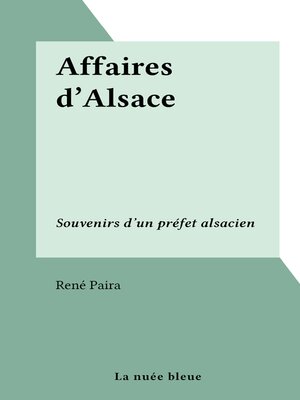 cover image of Affaires d'Alsace